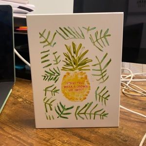 Pineapple home / office decor sign; reads “stand tall wear a crown & be sweet”